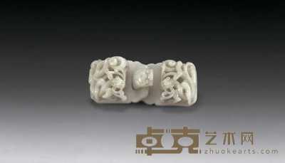 清中期 白玉螭龙带扣 长12cm